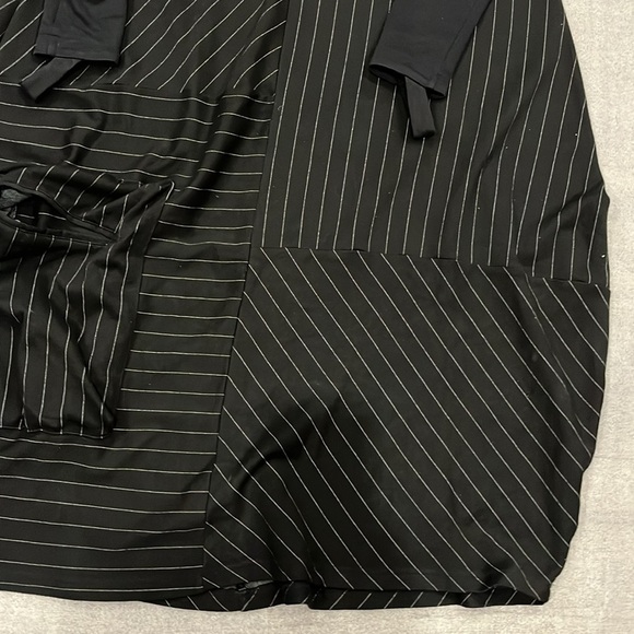 [3/40/US:L]NOR Denmark Black Long Sleeve Asymmetrical Striped Baggy Dress Funky - Picture 10 of 11